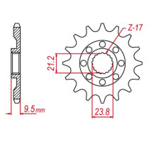 Grosskopf продаж зірочка передня 2133 15 suzuki rmz 450 '05-'07 (+1), rmz 450 '08-'12 (+2) (jtf1441.15)