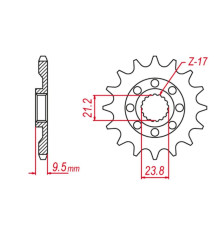Grosskopf продаж зірочка передня 2133 15 suzuki rmz 450 '05-'12, rmx 450 '10-'19 (jtf1441.15)