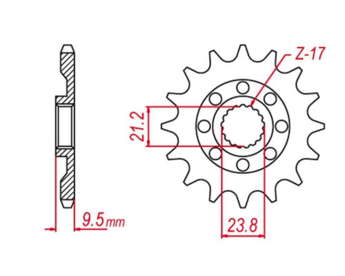 Grosskopf продаж зірочка передня 2133 15 suzuki rmz 450 '05-'12, rmx 450 '10-'19 (jtf1441.15)