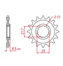 Grosskopf продаж передня зірочка 2137 16 kawasaki zx -r '02-'03, z 1000 '03-'06, zx-10r '04-'20 (-1), zx-10rr '17-'19 (-1), klv 1000 '04-'06 (-1) (jtf1537.16)