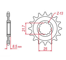 Grosskopf продаж передня зірочка 2137 16 kawasaki zx -r '02-'03, z 1000 '03-'06, zx-10r '04-'20 (-1), zx-10rr '17-'19 (-1), klv 1000 '04-'06 (-1) (jtf1537.16)