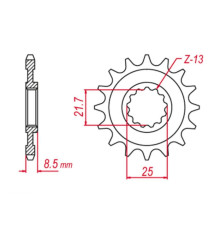 Grosskopf продаж зірочка передня 2137 17 kawasaki zx -r '02-'03 (+1), z 1000 '03-'06 (+1), zx-10r '04-'20, zx-10rr '17-'19, klv 1000 '04-'06 (jtf1537.17)
