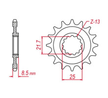 Grosskopf продаж зірочка передня 2137 17 kawasaki zx -r '02-'03 (+1), z 1000 '03-'06 (+1), zx-10r '04-'20, zx-10rr '17-'19, klv 1000 '04-'06 (jtf1537.17)