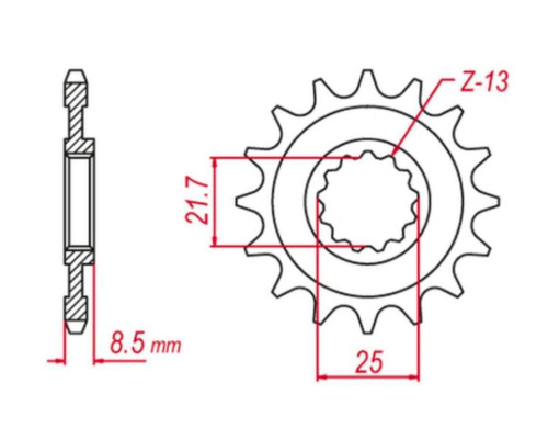 Grosskopf продаж зірочка передня 2137 17 kawasaki zx -r '02-'03 (+1), z 1000 '03-'06 (+1), zx-10r '04-'20, zx-10rr '17-'19, klv 1000 '04-'06 (jtf1537.17)