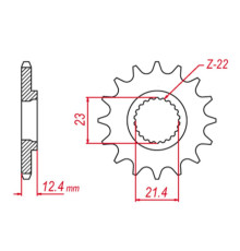 Grosskopf продаж передня зірочка 2149 14 yamaha xg 250 tricker '05-'07, xt 250 '08-'21, ybr250 '07-'11 (jtf1594.14) (-1)