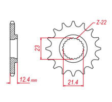 Grosskopf продаж передня зірочка 2149 15 yamaha xg 250 tricker '05-'07, xt 250 '08-'21, ybr250 '07-'11 (jtf1594.15)