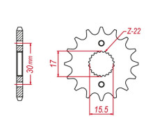 Grosskopf продаж передня зірочка 2157 13 crf 150r '07-'22 (-2) (jtf1256.15)