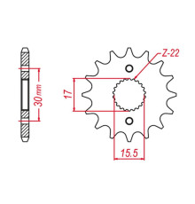 Grosskopf продаж передня зірочка 2157 16 crf 150r '07-'22 (+1) (jtf1256.16)