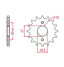 Grosskopf продаж передня зірочка 2157 16 crf 150r '07-'22 (+1) (jtf1256.16)