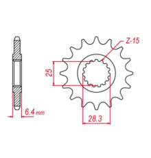 Grosskopf продаж передня зірочка 2168 13 yamaha yfz 450 '09-'19, yfm 700 raptor '06-'19 (-1) (jtf1592.13)