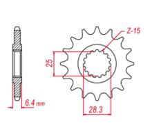 Grosskopf продаж передня зірочка 2168 13 yamaha yfz 450 '09-'19, yfm 700 raptor '06-'19 (-1) (jtf1592.13)