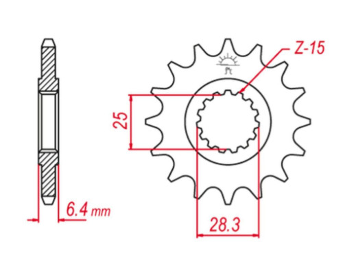Grosskopf продаж передня зірочка 2168 15 yamaha yfz 450 '09-'19, yfm 700 raptor '06-'19 (+1) (jtf1592.15)