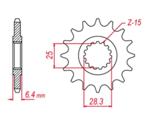 Grosskopf продаж передня зірочка 2168 15 yamaha yfz 450 '09-'19, yfm 700 raptor '06-'19 (+1) (jtf1592.15)