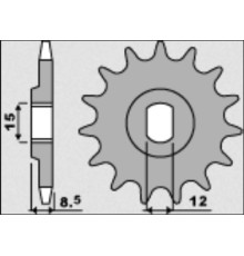 Grosskopf продаж зірочка передня 2240 12 (224012) ktm sx 50/sx 50 mini '02- , sx-e5 e-bike '19-, gasgas mc 50 mc-e e-bike 21-, husqvarna tc 50 '17, tc 50 mini '18-. ee 5 e-bike '19- (ланцюг.415)