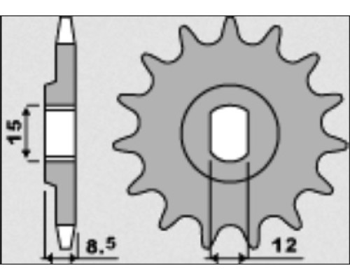 Grosskopf продаж зірочка передня 2240 12 (224012) ktm sx 50/sx 50 mini '02- , sx-e5 e-bike '19-, gasgas mc 50 mc-e e-bike 21-, husqvarna tc 50 '17, tc 50 mini '18-. ee 5 e-bike '19- (ланцюг.415)