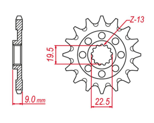 Grosskopf продаж передня зірочка 2259 12 (2292 12) suzuki rmz 250 '13-'20 (-1) (jtf1442.12)