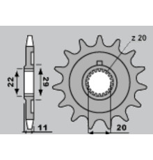 Grosskopf продаж передня зірочка 2275 14 sherco 125 se-r '18-21, 250 se f/se fr '14-20, 300 se f '14-20 (ланцюг 520)