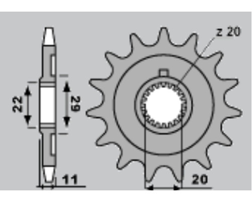Grosskopf продаж передня зірочка 2275 14 sherco 125 se-r '18-21, 250 se f/se fr '14-20, 300 se f '14-20 (ланцюг 520)