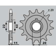 Grosskopf продаж передня зірочка 2275 14 sherco 125 se-r '18-21, 250 se f/se fr '14-20, 300 se f '14-20 (ланцюг 520)