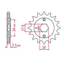 Grosskopf продаж зірочка передня 266 13 honda cr 125 '79-'85, xl 250, cbx 250 (jtf266.13)
