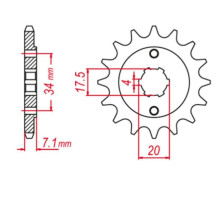 Grosskopf продаж зірочка передня 266 13 honda cr 125 '79-'85, xl 250, cbx 250 (jtf266.13)