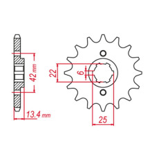 Grosskopf продаж зірочка передня 291 16 honda cb 450s '86-'89 (jtf291.16)