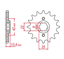 Grosskopf продаж зірочка передня 291 16 honda cb 450s '86-'89 (jtf291.16)