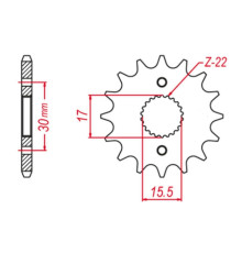 Grosskopf продаж зірочка передня 332 14 honda cr 80/85 '87-'07 (-1) (jtf1256.14)