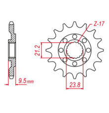 Grosskopf продаж зірочка передня 342 16 honda cr 250 '88-'08, crf 450 '02-'25, crf 250r '22-'25 (jtf284.16)