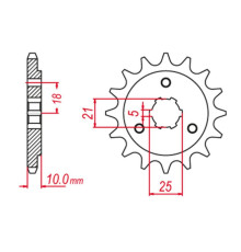 Grosskopf продаж зірочка передня 412 15 suzuki dr 750 '88-'89, dr 800 '88-'00 (jtf438.15)