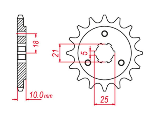 Grosskopf продаж зірочка передня 412 15 suzuki dr 750 '88-'89, dr 800 '88-'00 (jtf438.15)