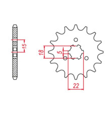 Grosskopf продаж зірочка передня 423 14 kawasaki kx 125 '94-'08 (+1) (jtf1445.14)