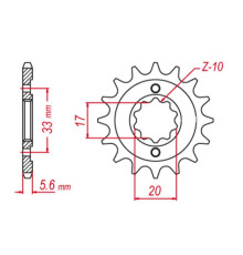 Grosskopf продаж зірочка передня 430 14 kawasaki kxf 250`04-'05, suzuki rmz 250 '04'-06 (+1) (jtf430.14)