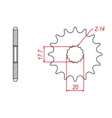 Grosskopf продаж передня зірочка 440 14 yamaha yz 125 '87-'04, gasgas ec 125 '03-'15 (+1) (jtf564.14)