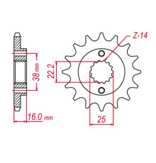 Grosskopf продаж передня зірочка 490 14 ducati monster/multistrada/scrambler 400/600/620/695/750/797/800/851/888/900/906/916 (-1) (jtf736.14)