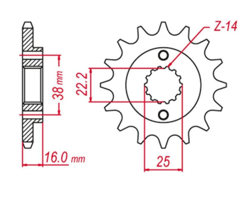 Grosskopf продаж передня зірочка 490 14 ducati monster/multistrada/scrambler 400/600/620/695/750/797/800/851/888/900/906/916 (-1) (jtf736.14)