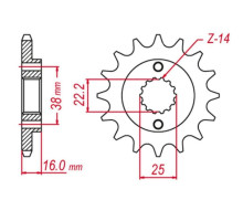 Grosskopf продаж передня зірочка 490 14 ducati monster/multistrada/scrambler 400/600/620/695/750/797/800/851/888/900/906/916 (-1) (jtf736.14)