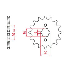 Grosskopf продаж зірочка передня 514 14 kawasaki kx125 '84-'93 (jtf422.14)