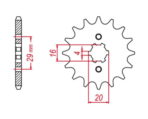 Grosskopf продаж зірочка передня 514 14 kawasaki kx125 '84-'93 (jtf422.14)