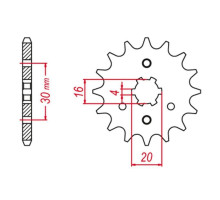 Grosskopf продаж зірочка передня 517 15 kawasaki kdx 125 '90-'99, bn 125 '98-'06 (jtf417.15)