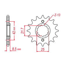 Grosskopf продаж зірочка передня 523 14 kawasaki el250/ex250/klx250/gpz250/gpx250 (jtf516.14)