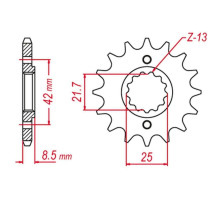 Grosskopf продаж зірочка передня 523 14 kawasaki el250/ex250/klx250/gpz250/gpx250 (jtf516.14)