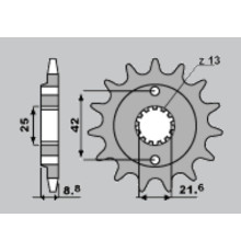 Grosskopf продаж передня зірочка 525 17 kawaski er5 '97-'06, kle500 '97-'07 (jtf512.17)