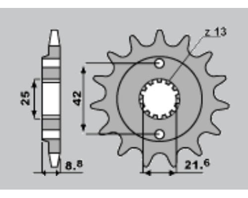 Grosskopf продаж передня зірочка 525 17 kawaski er5 '97-'06, kle500 '97-'07 (jtf512.17)