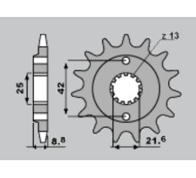 Grosskopf продаж передня зірочка 525 17 kawaski er5 '97-'06, kle500 '97-'07 (jtf512.17)