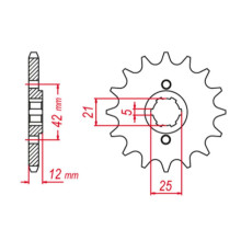 Grosskopf продаж зірочка передня 571 16 yamaha xj600 '83-'90 (jtf571.16)