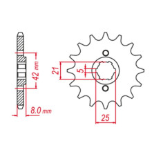 Grosskopf продаж передня зірочка 575 15 yamaha xt 600 '83-'89, tt600 '83-'97 (+1) (jtf575.15)