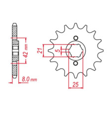 Grosskopf продаж передня зірочка 575 15 yamaha xt 600 '83-'89, tt600 '83-'97 (+1) (jtf575.15)