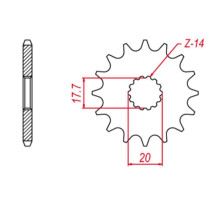 Grosskopf продаж передня зірочка 577 15 yamaha yz 85 '02-'21 (+1) dt 125r/x '90-'06 (-1), tzr 125 '93-'99 (-1) (jtf558.15)