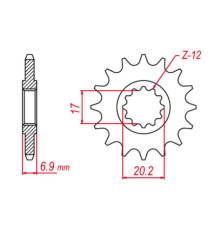 Grosskopf продаж зірочка передня 600m14 aprilia, beta, mbk, peugeot, rieju, yamaha (двигун am6) (jtf1120.14)